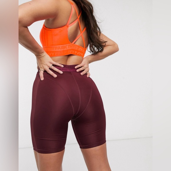 adidas x IVY PARK mesh legging shorts in maroon Size Small - Picture 2 of 12